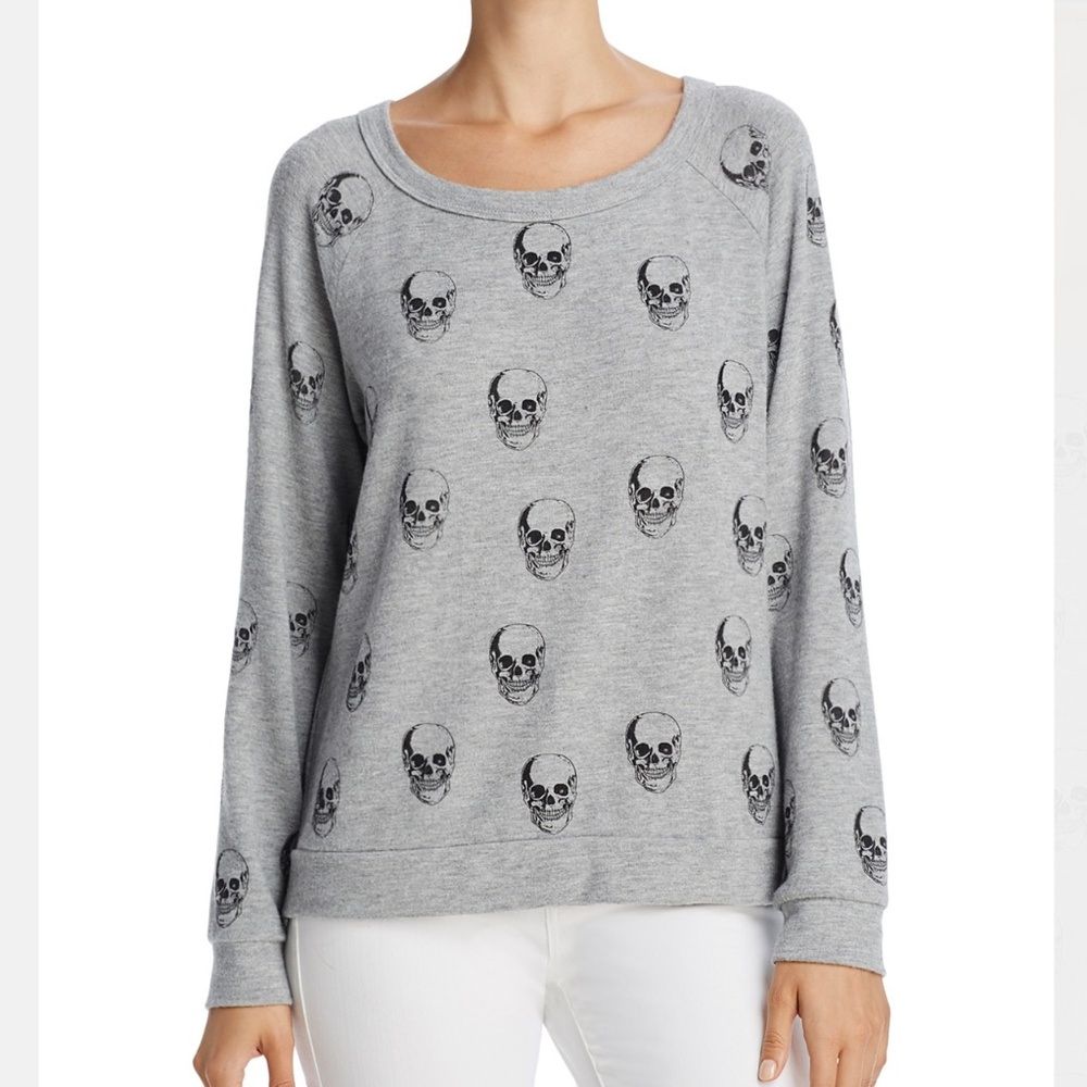 Lauren Moshi x AQUA Skull Print Sweatshirt M